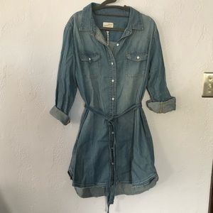 Denim shirt dress. NWT. Size L